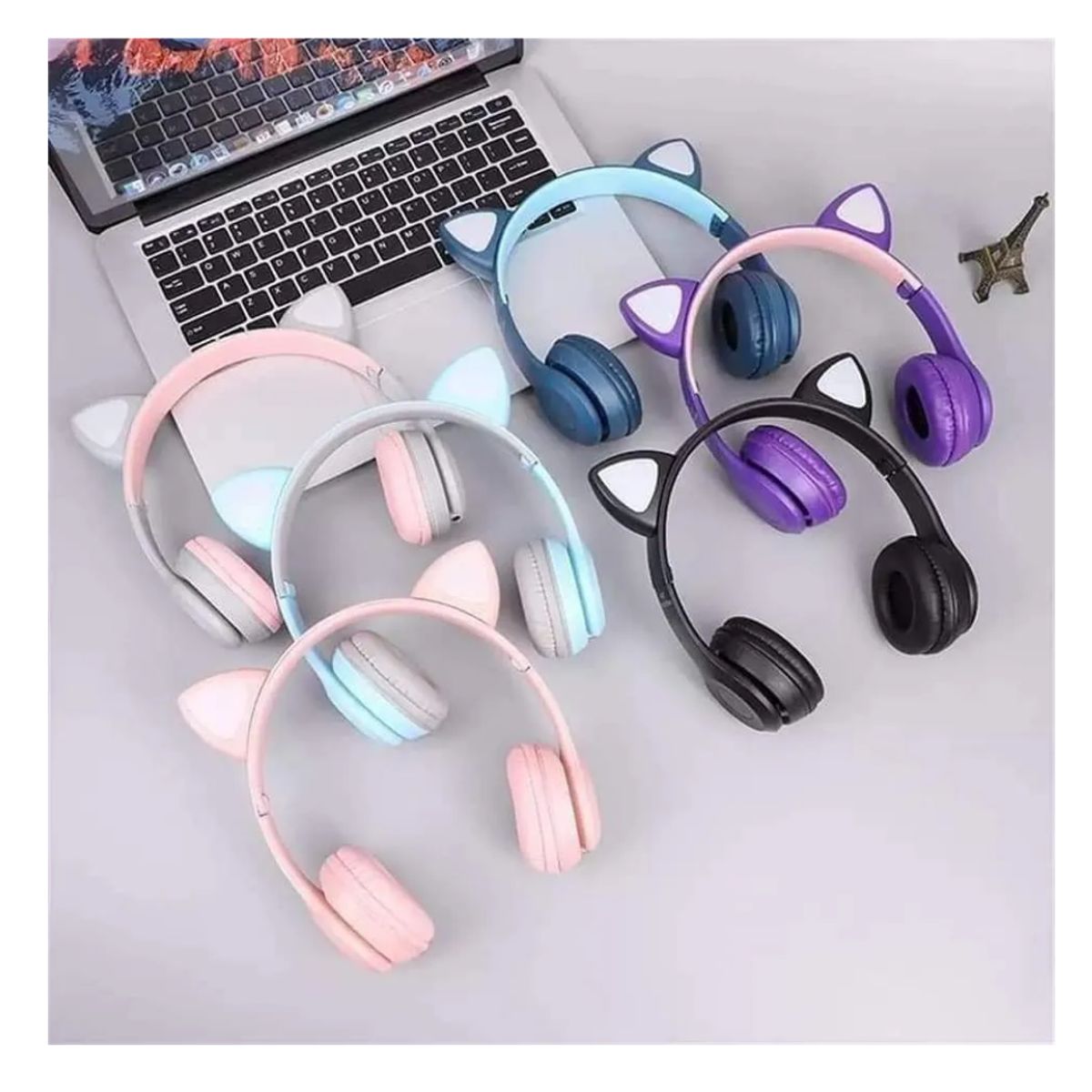 GENERICO - Audífonos De Gatito Con Entrada A Usb Azul