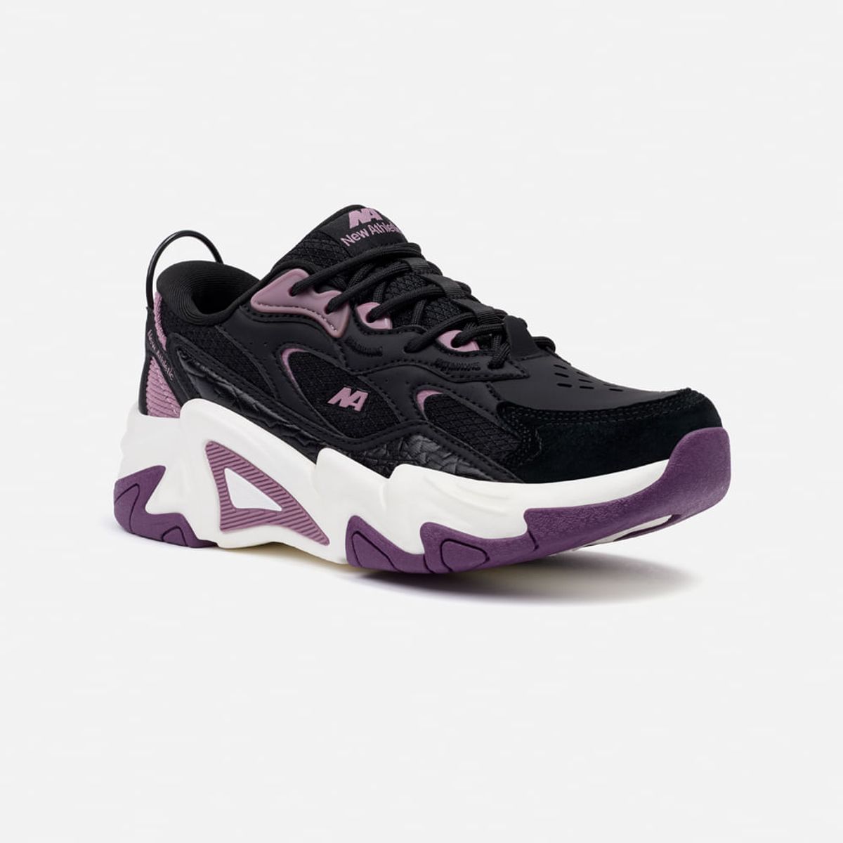 NEW ATHLETIC - Zapatillas New Athletic Lifestyle Rubbing164 Negro Con Morado Mujer