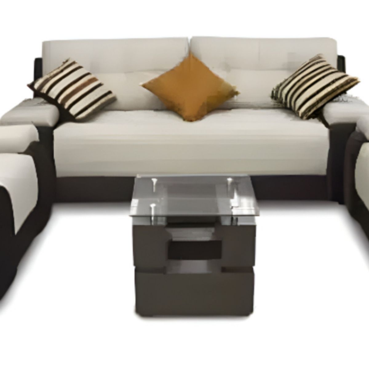 HOGAR & SPACIOS - HYS SALA 3 2 1 MESA CENTRO MOSA BEIGE