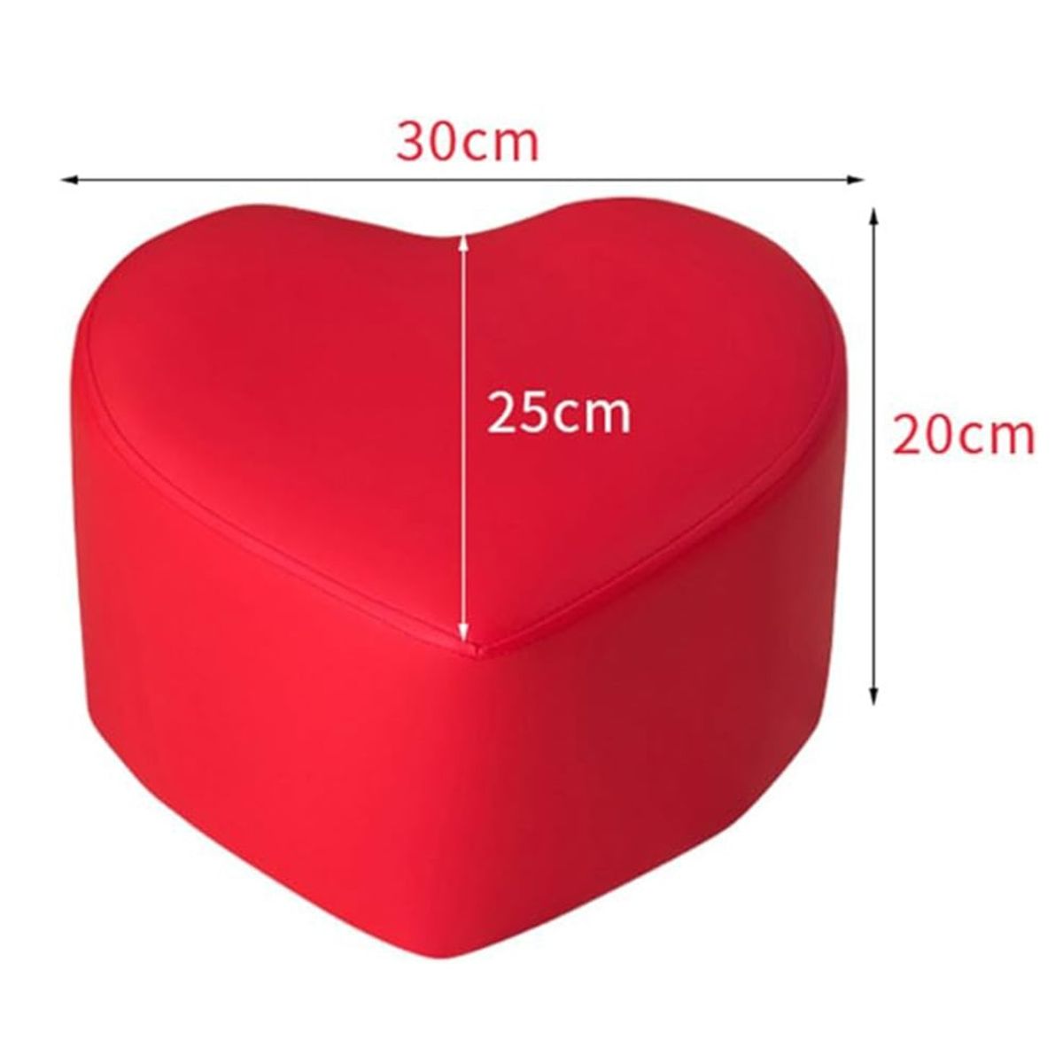 HOGAR & SPACIOS - HYS PUFF AMOUR ULTRACUERO ROJO