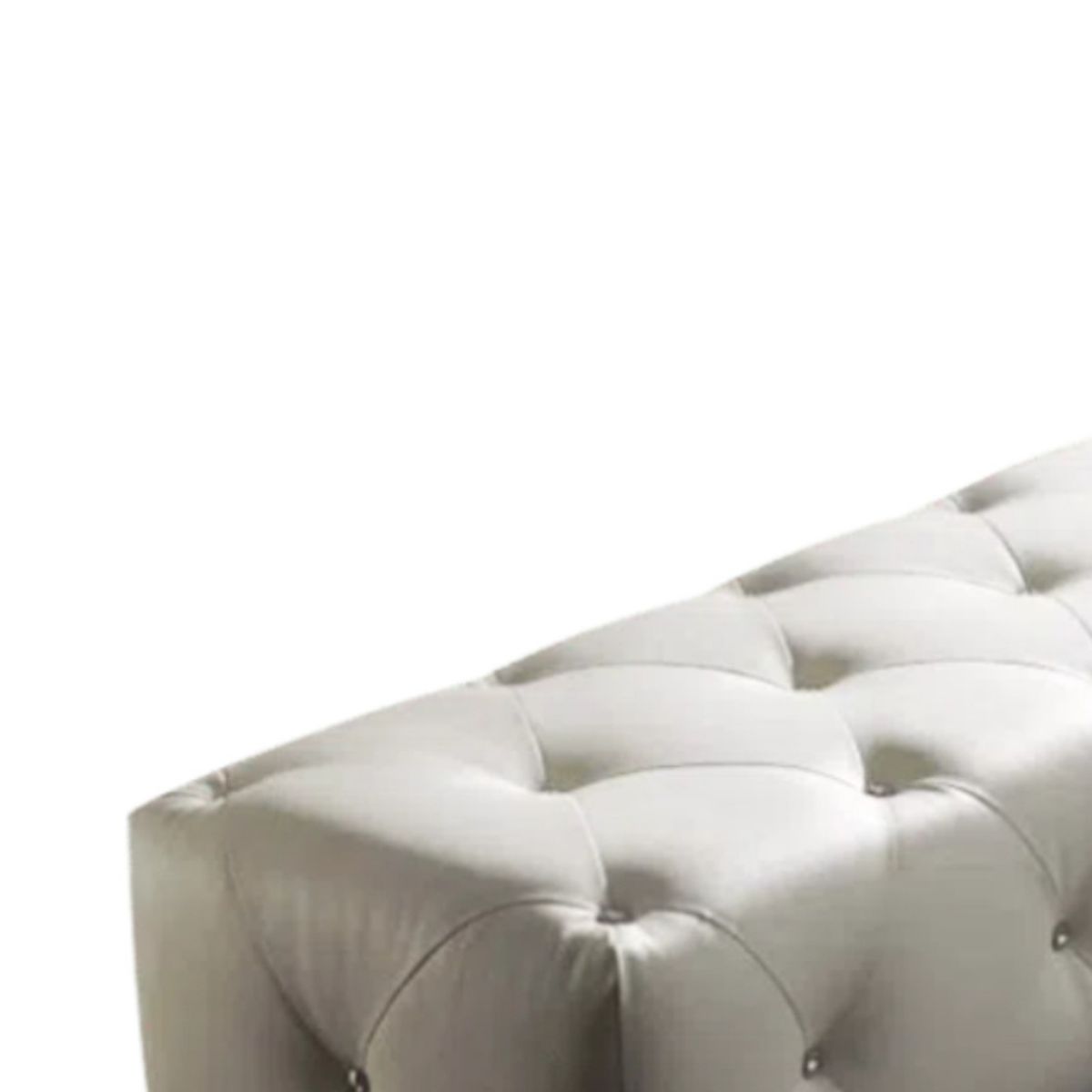 HOGAR & SPACIOS - HYS BANQUETA BASTOR CAPITONE BLANCO