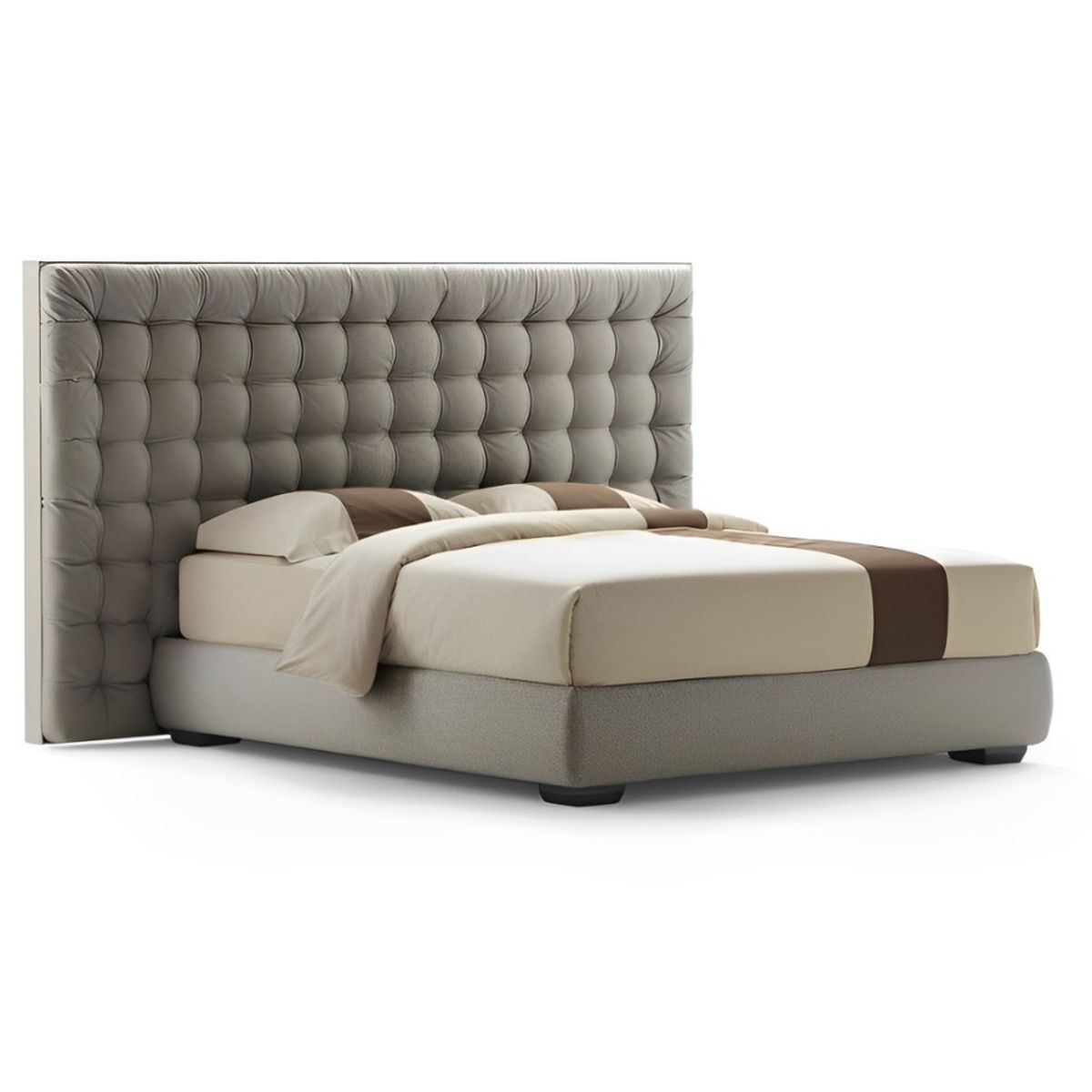 HOGAR & SPACIOS - HYS CABECERA KING MARQUEZ BURBUJA MARRON CLARO