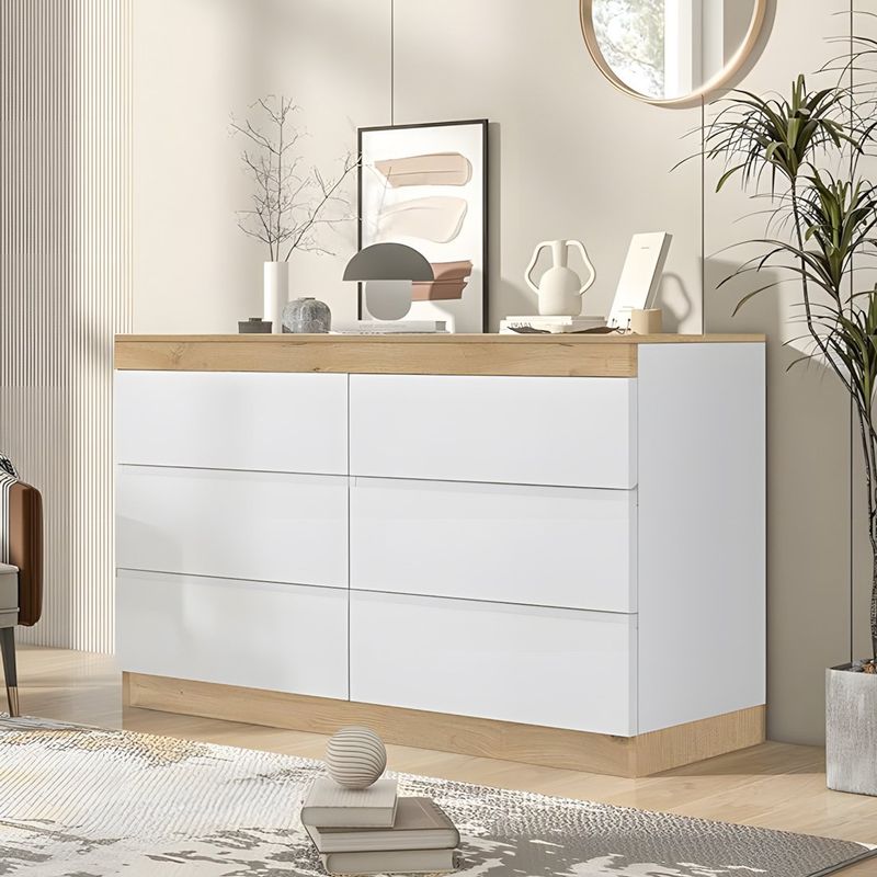 GENERICO - Cómoda Alba 6 Cajones Blanco y Duna 120 cm Huk