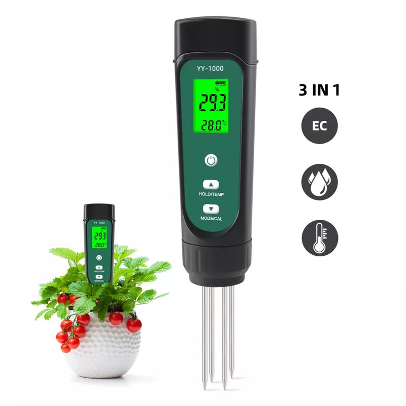 OEM - Medidor Digital de Humedad EC Temperatura para Suelo 3 en 1