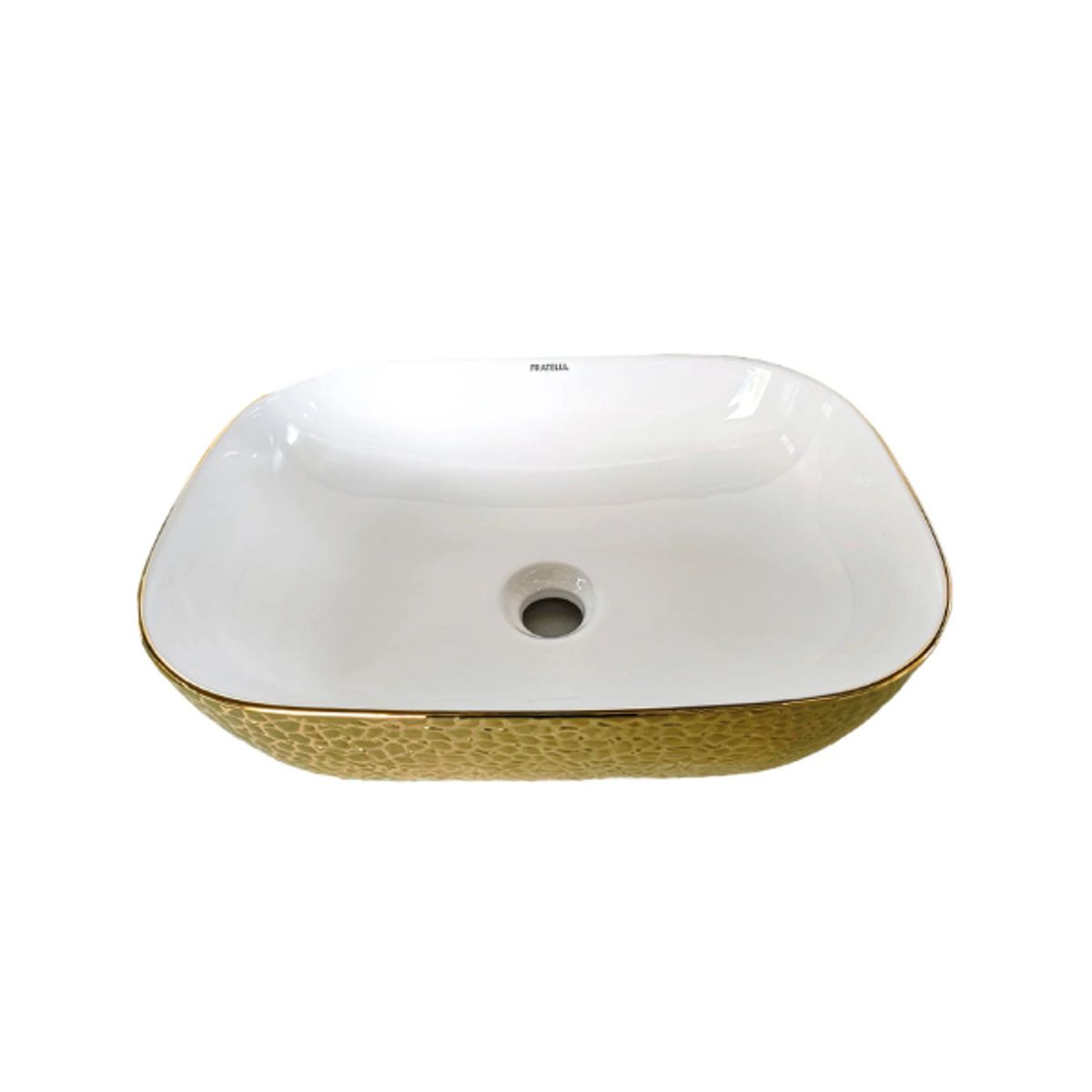 FRATELLI - LAVATORIO DE LOZA RECTANGULAR DORADO CON BLANCO GRANITO 153