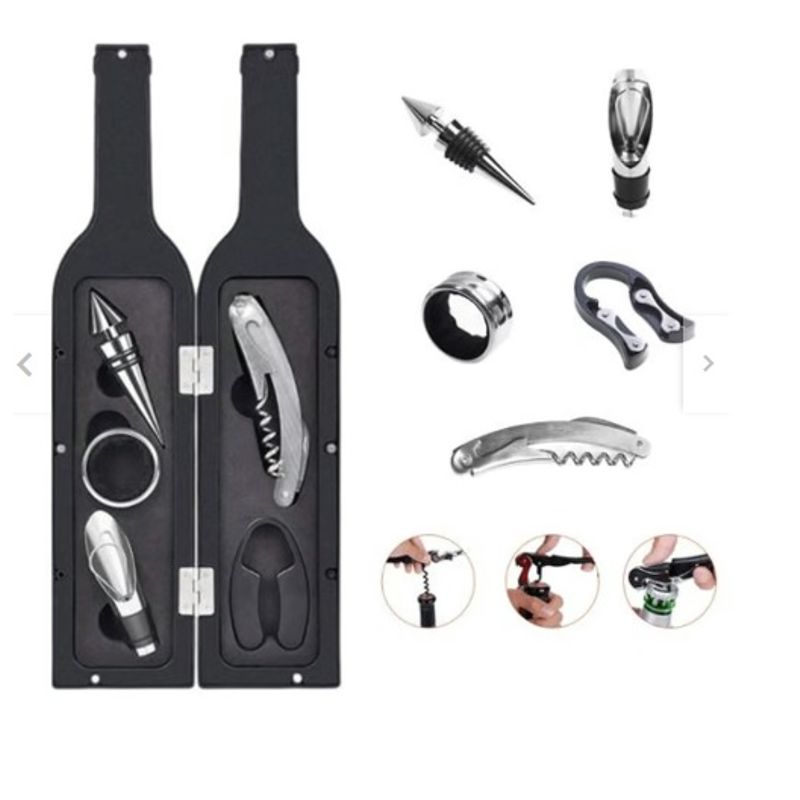 GENERICO - Sacacorcho para Botellas y Vinos Multifuncional Set x 5 Piezas