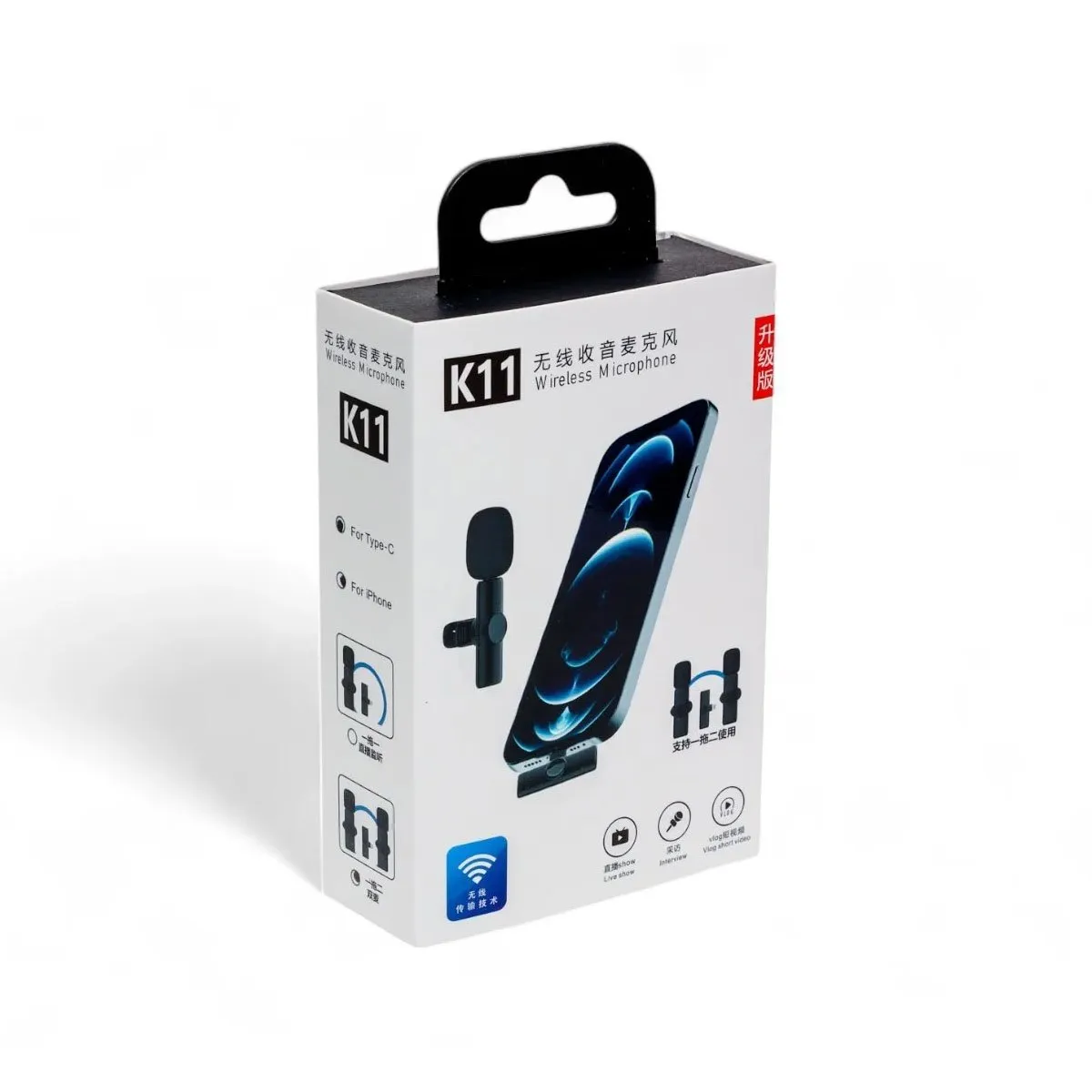 GENERICO - Micrófono solapero inalámbrico DUAL Tipo C - K11