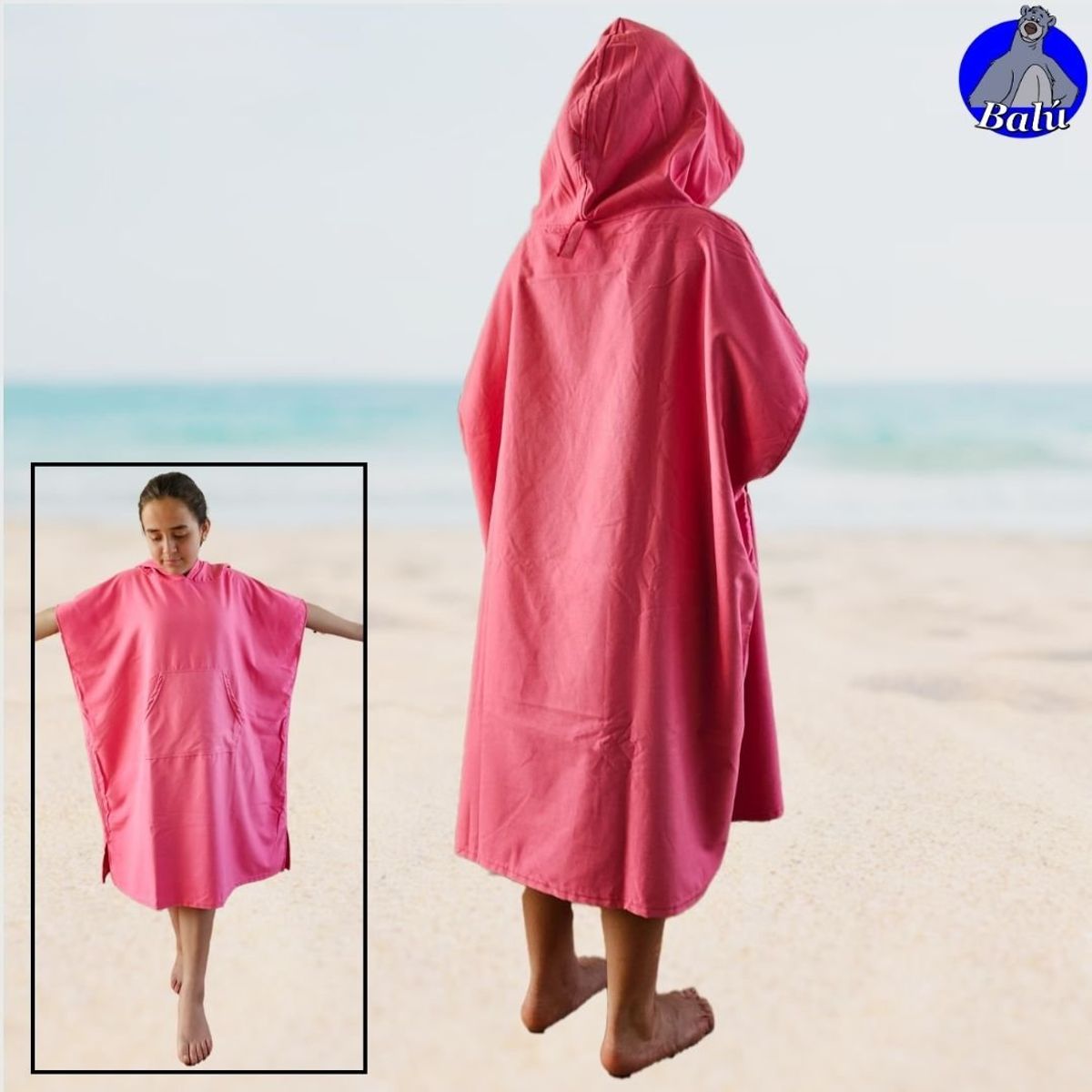 GENERICO - Poncho cambiador en microfibra ultrafina