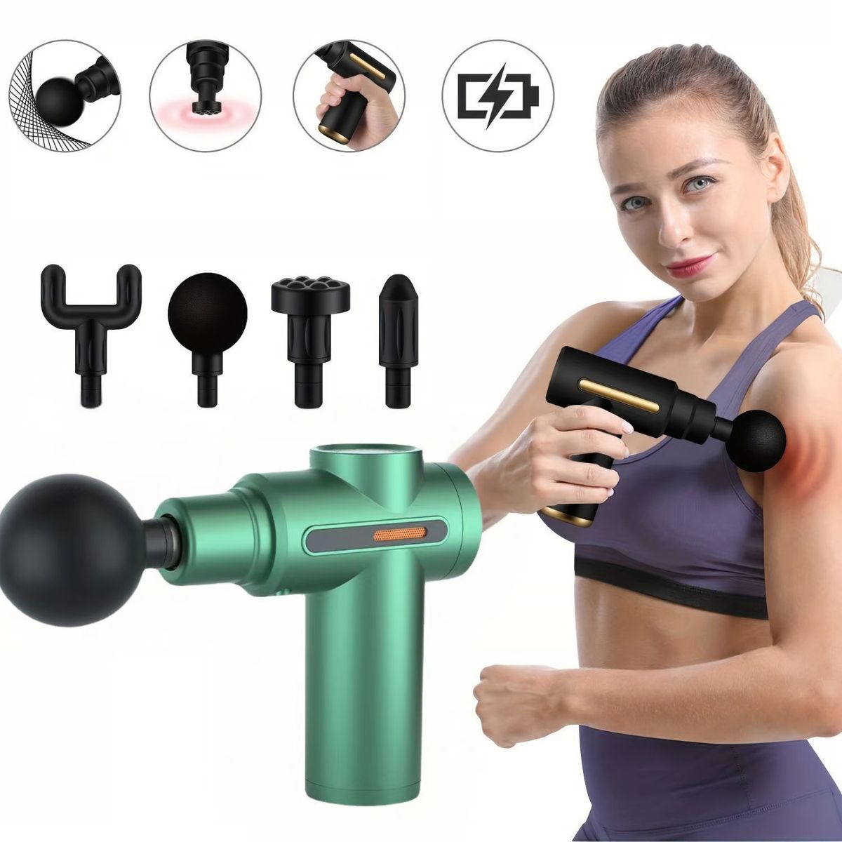 MASSAGE GUNS - Pistola de Vibración para Aliviar el Dolor Muscular Portátil