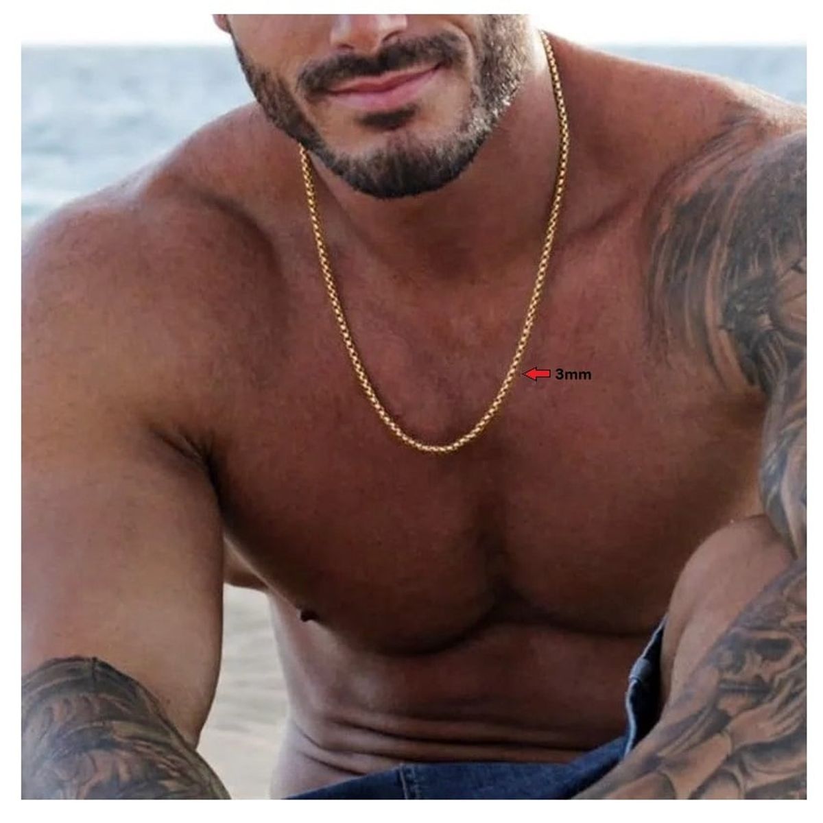 OEM - Cadena Collar Hombre Eslabon Circular Delgado Acero Inoxidable 316L