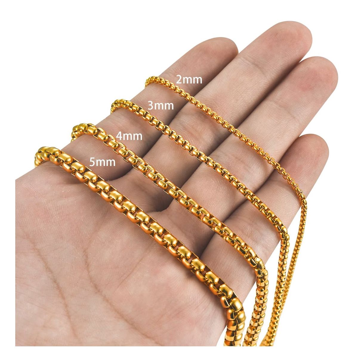 OEM - Cadena Collar Hombre Eslabon Circular Delgado Acero Inoxidable 316L