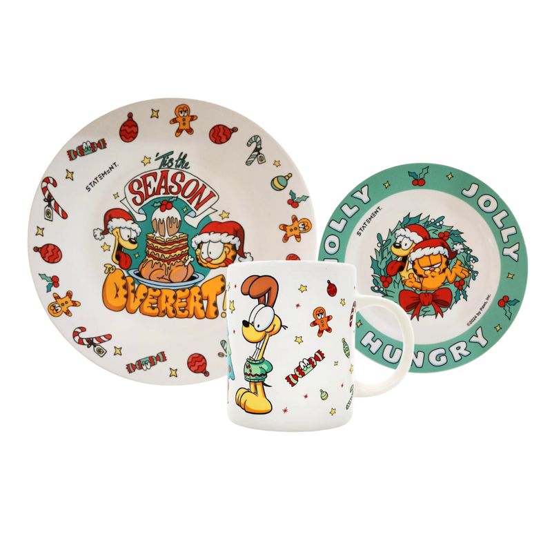 GARFIELD - Vajilla Navideña x 3pcs Garfield