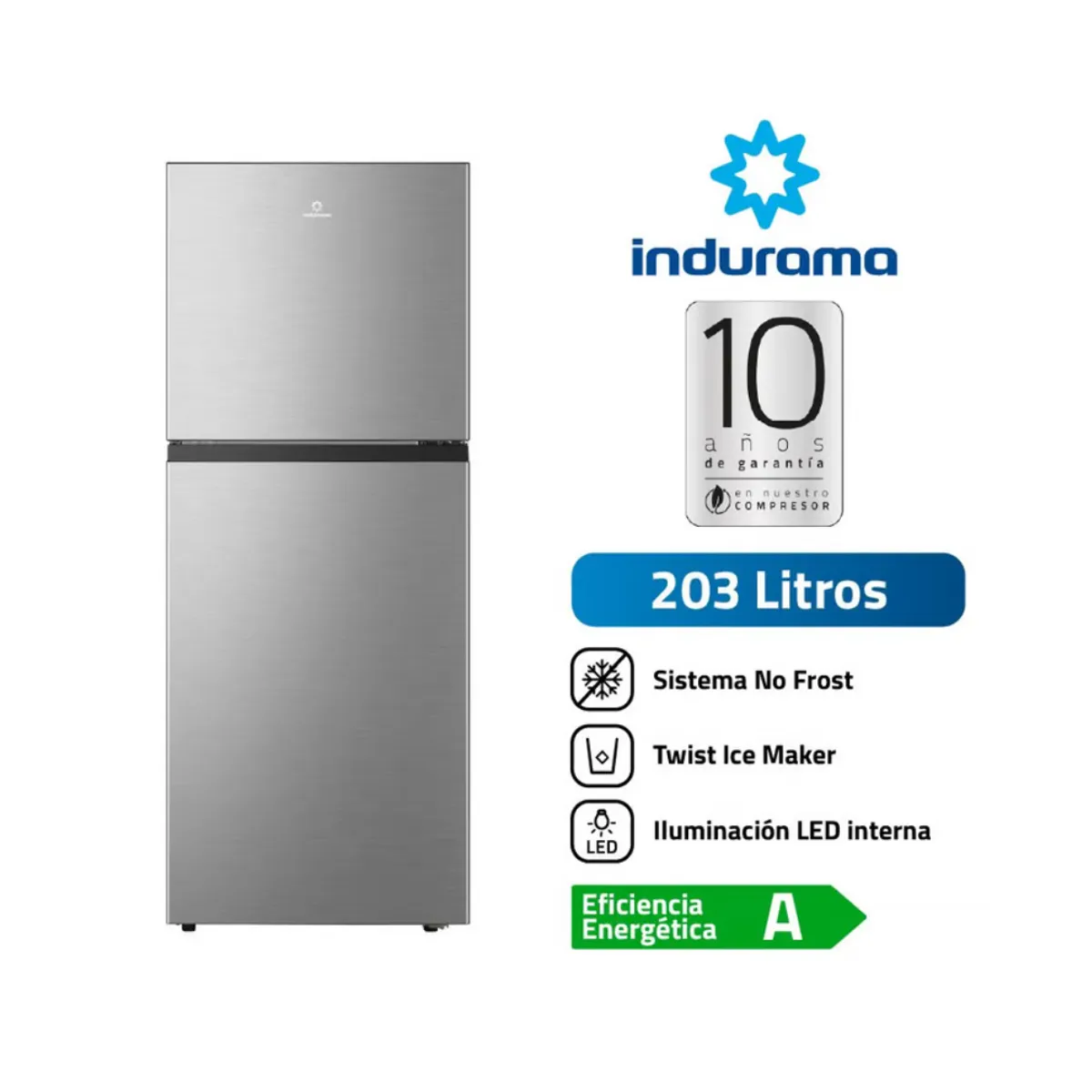 INDURAMA - REFRIGERADORA INDURAMA RI-359 NO FROST 203L  2P