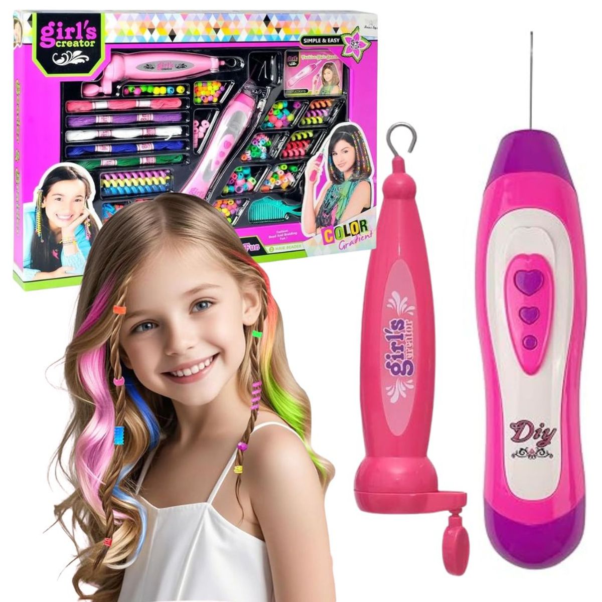 GENERICO - Kit Bisutería para hacer Peinados con Máquina de Trenzado