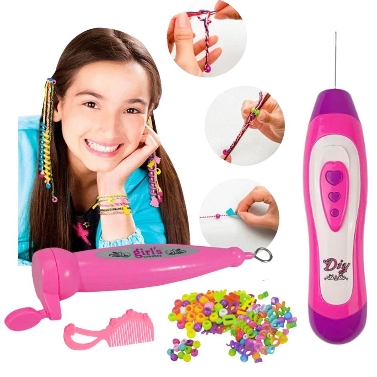 GENERICO - Set de Cuentas y Accesorios para el Cabello para Niñas