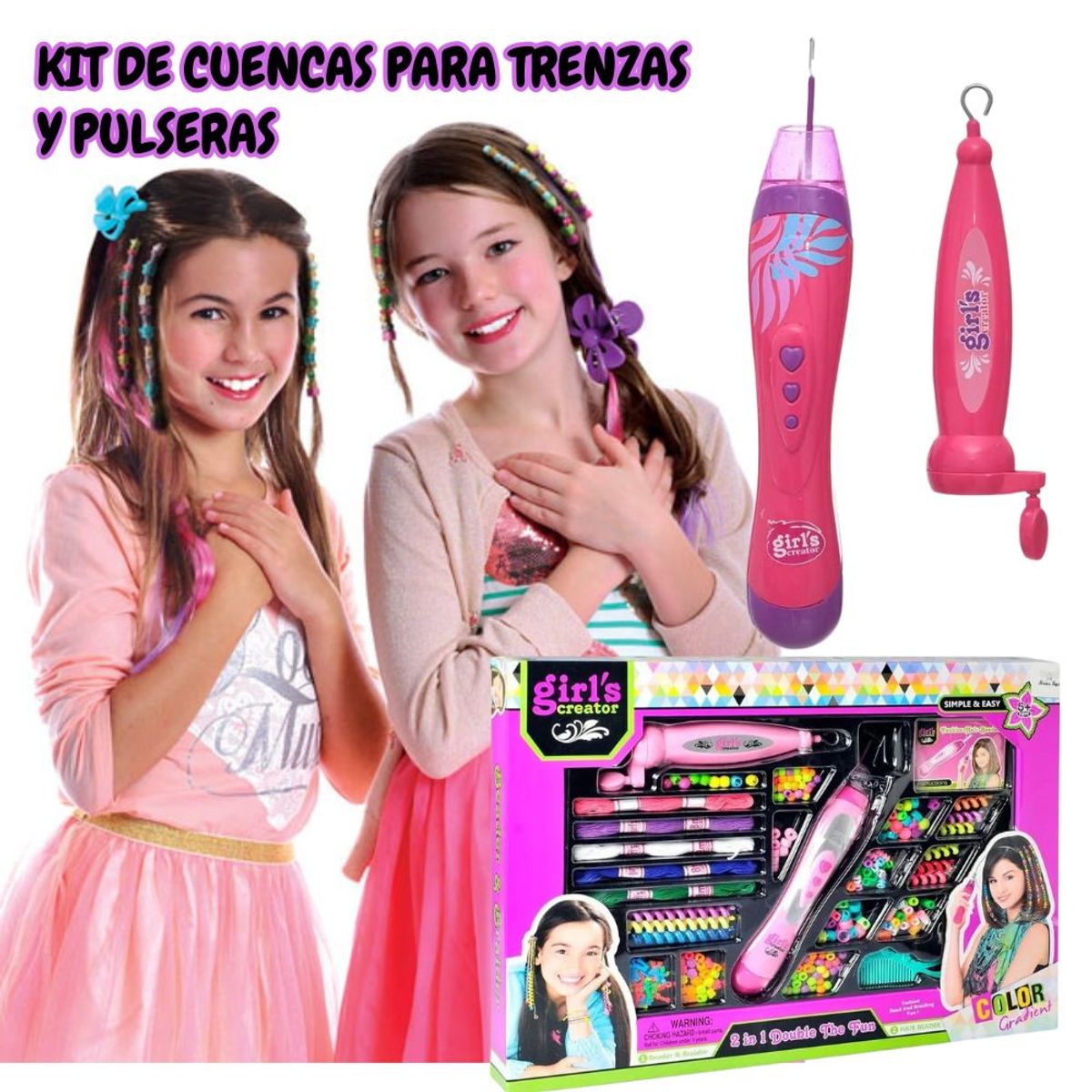 GENERICO - Juego de Trenzas Fáciles de Cabello con Cuentas para Niñas
