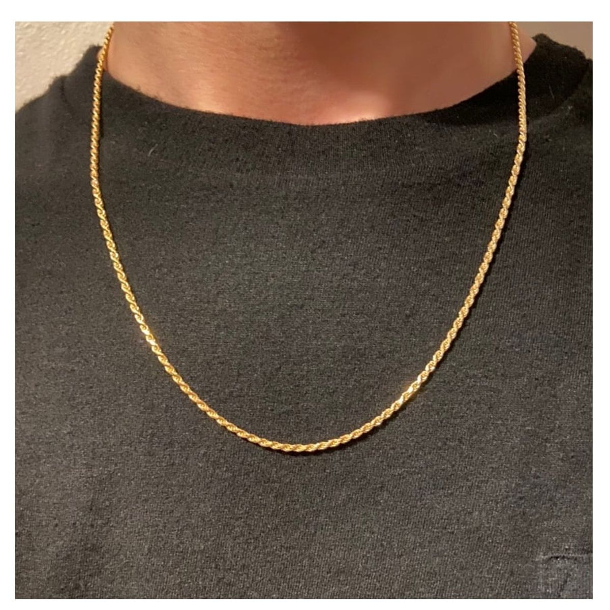 OEM - Cadena Collar Hombre Torcida Delgada Acero Inoxidable 316L