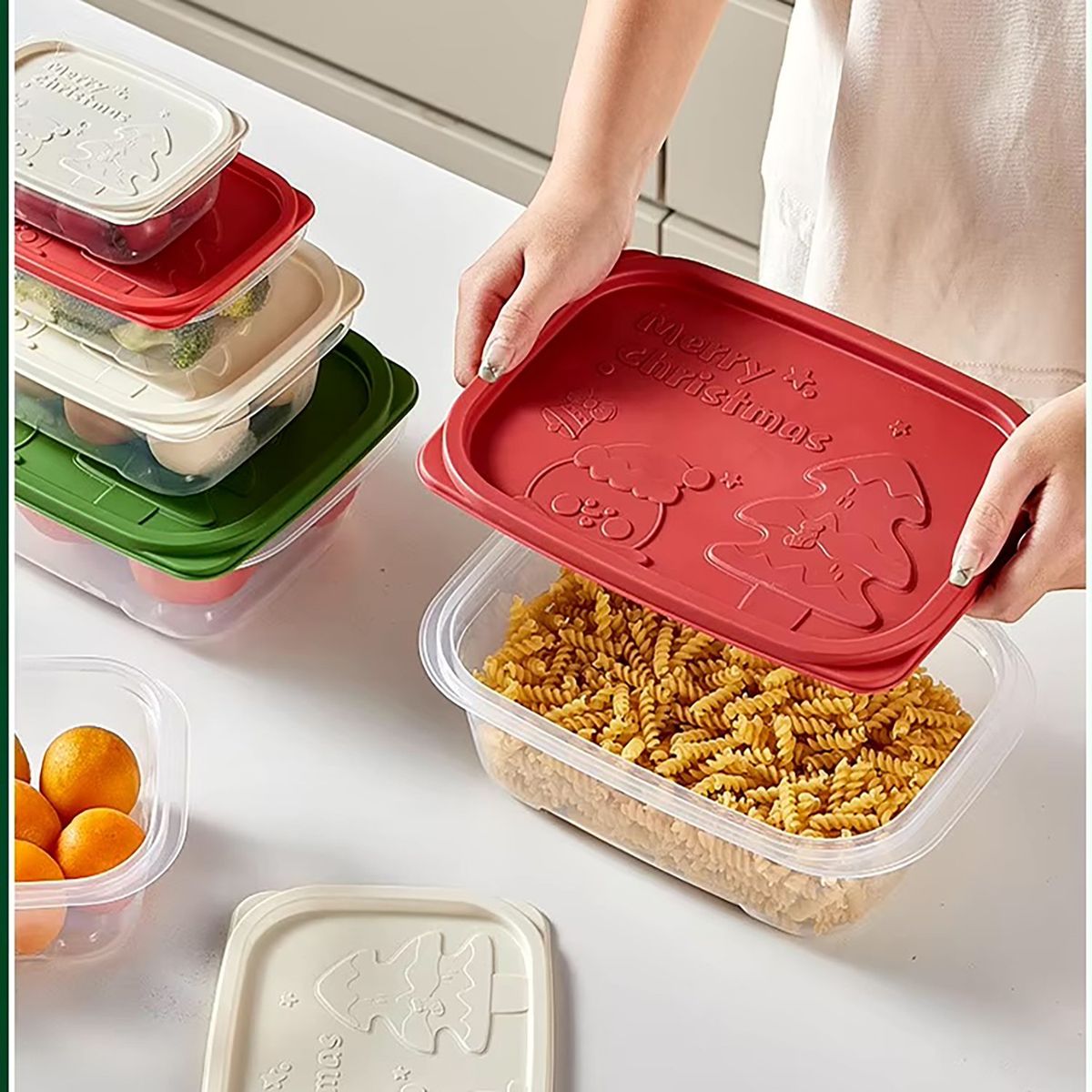 GENERICO - Set 3 contenedores/recipientes para guardar alimentos y más - Rojo