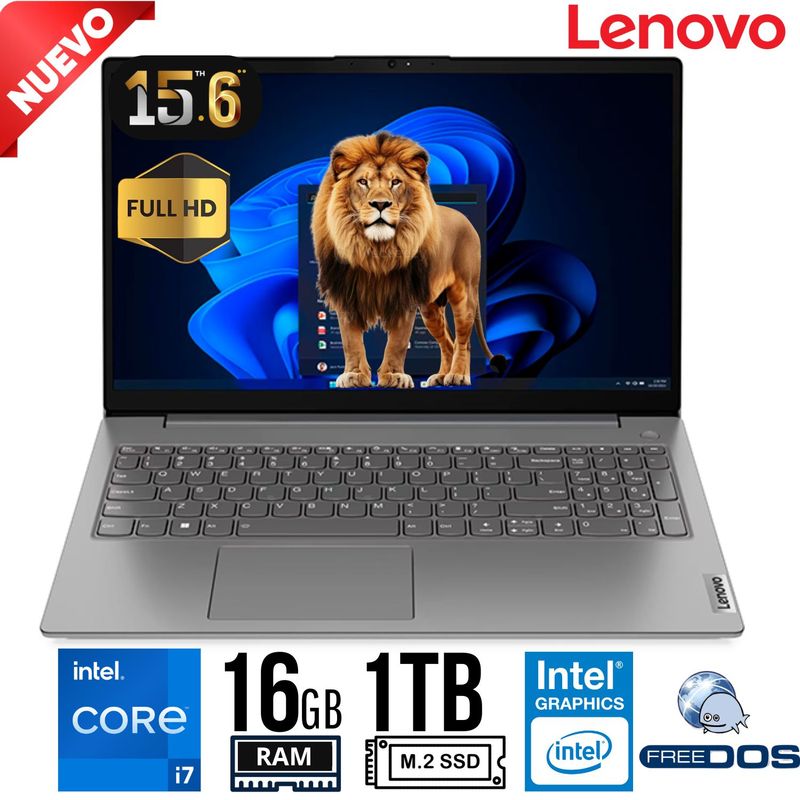 LENOVO - Laptop Lenovo ,V15 G4 IRU intel Core i7 13va Gen, Ram 16GB, SSD 1tb., 15.6 FHD, TN FreeDos