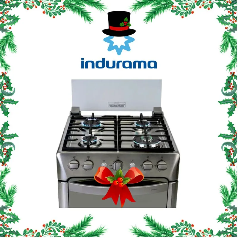 INDURAMA - Cocina a Gas Indurama 4 Hornillas Granada Zafiro Croma