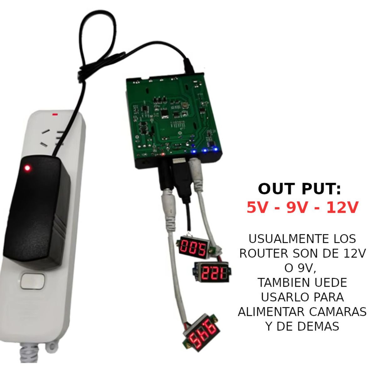 GENERICO - POWER BANK Fuente Alimentación SLOTfor 18650 Ups Moden Router 5 9 12v