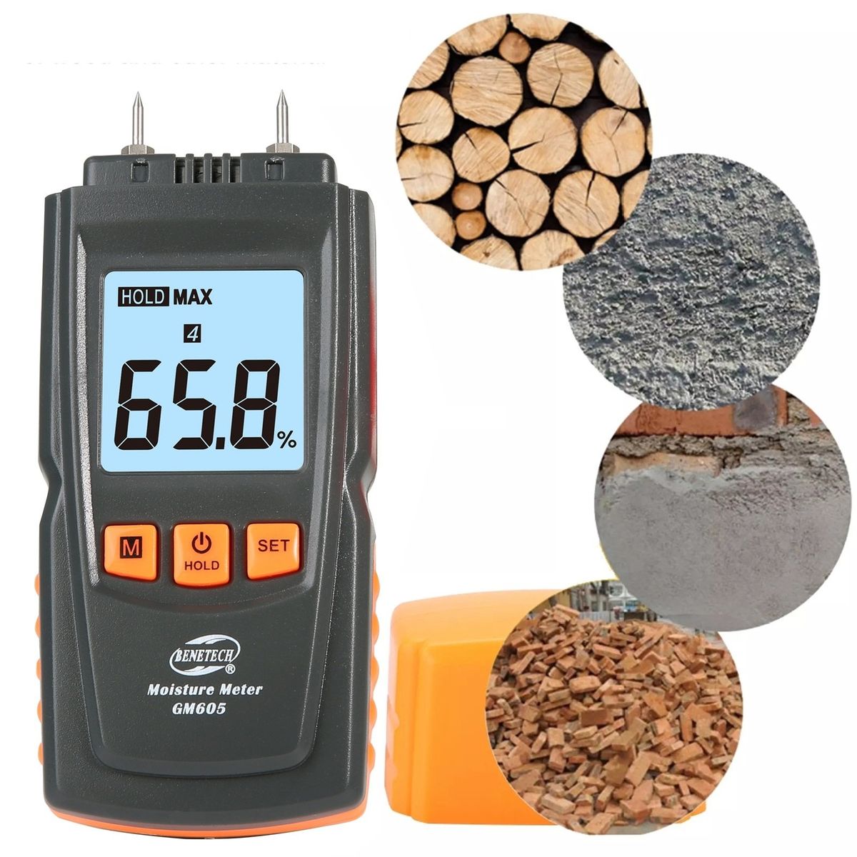 BENETECH - Medidor de Humedad de Madera Concreto Materiales - BENETECH GM605