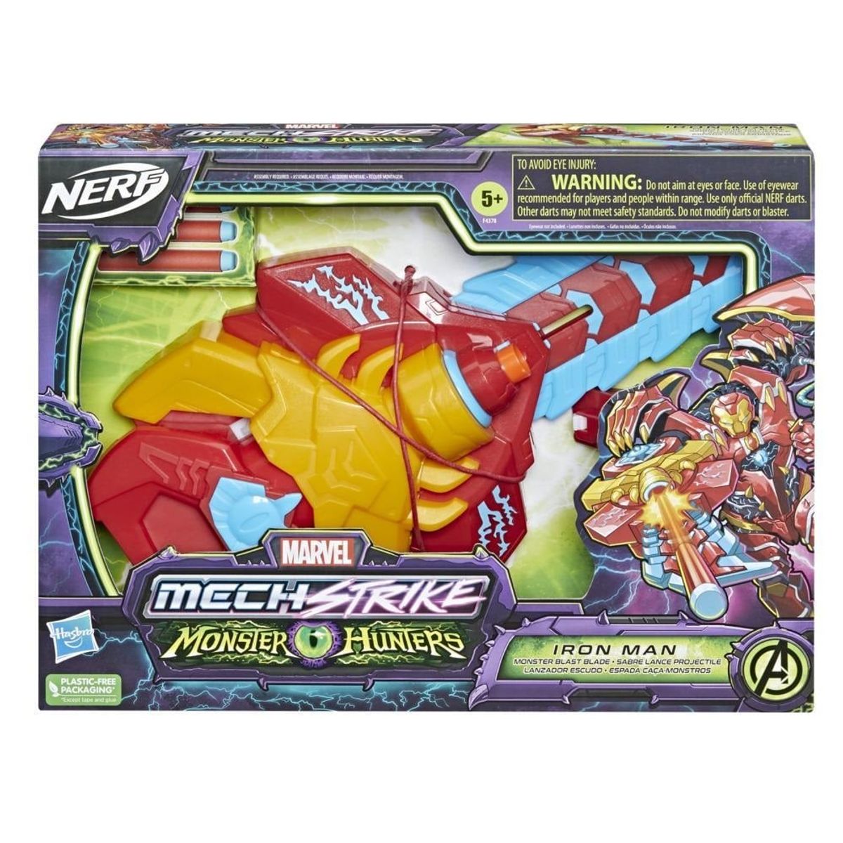 HASBRO - Avengers Nerf Iron Man Lanzador Anti Monstruo