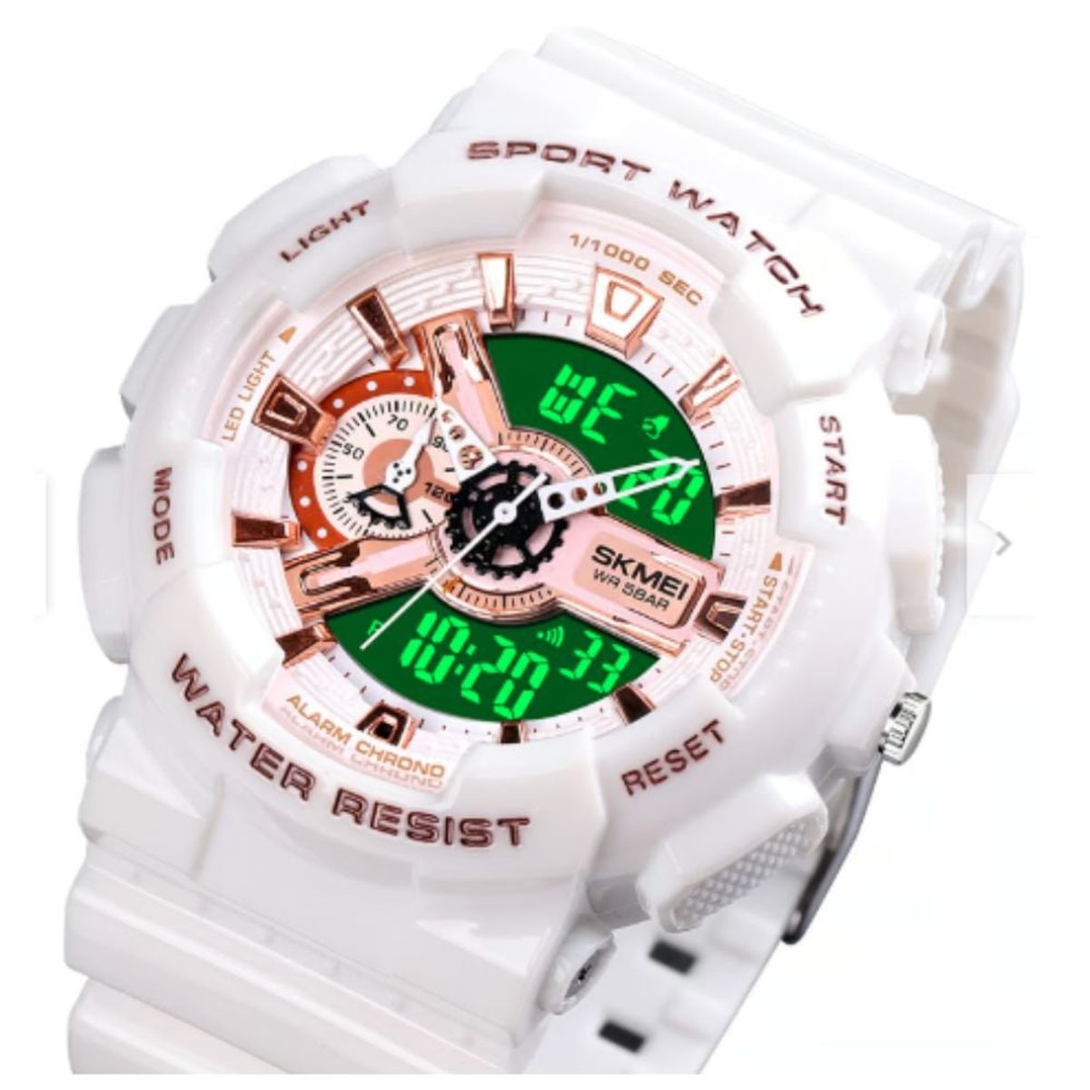 SKMEI - Reloj Skmei 1688 BLANCO Correa Silicona.Deportivo.