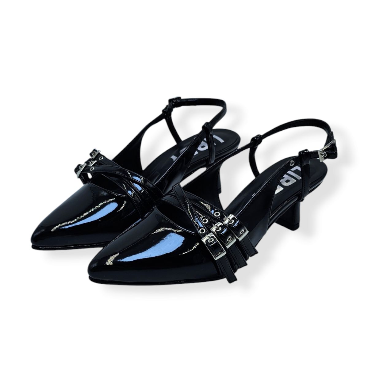 LB LIBBY CALZADOS Y ACCESORIOS - ZAPATOS SLINGBACK MODELO PARIS COLOR NEGRO CHAROL MATE