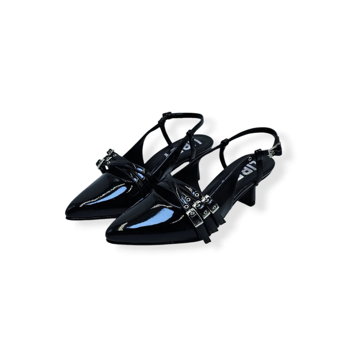 LB LIBBY CALZADOS Y ACCESORIOS - ZAPATOS SLINGBACK MODELO PARIS COLOR NEGRO CHAROL MATE