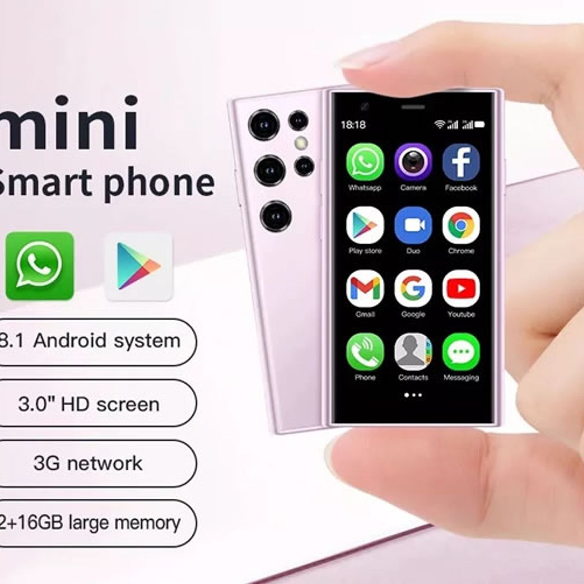 GENERICO - Mini smartphone S23 Purpura