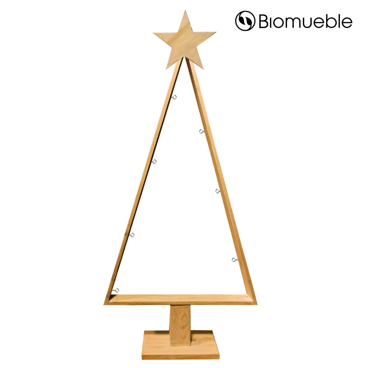 GENERICO - ÁRBOL DE NAVIDAD RÚSTICO DE MADERA RECICLADA DE PALETS 170 CM X 90 CM