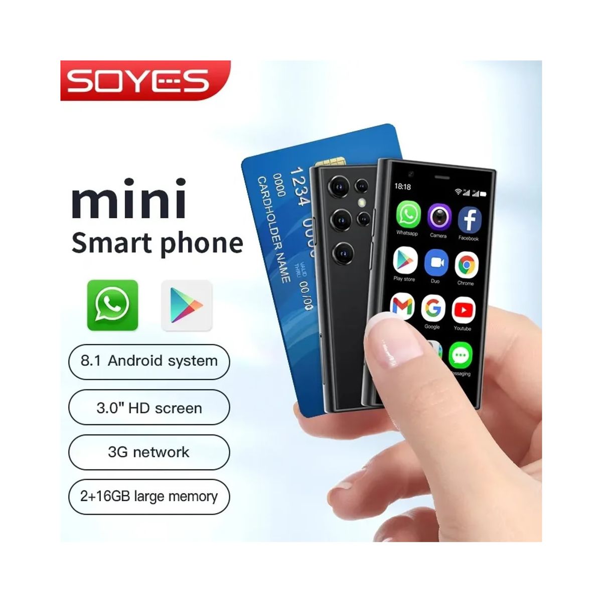 GENERICO - Mini smartphone S23 Negro