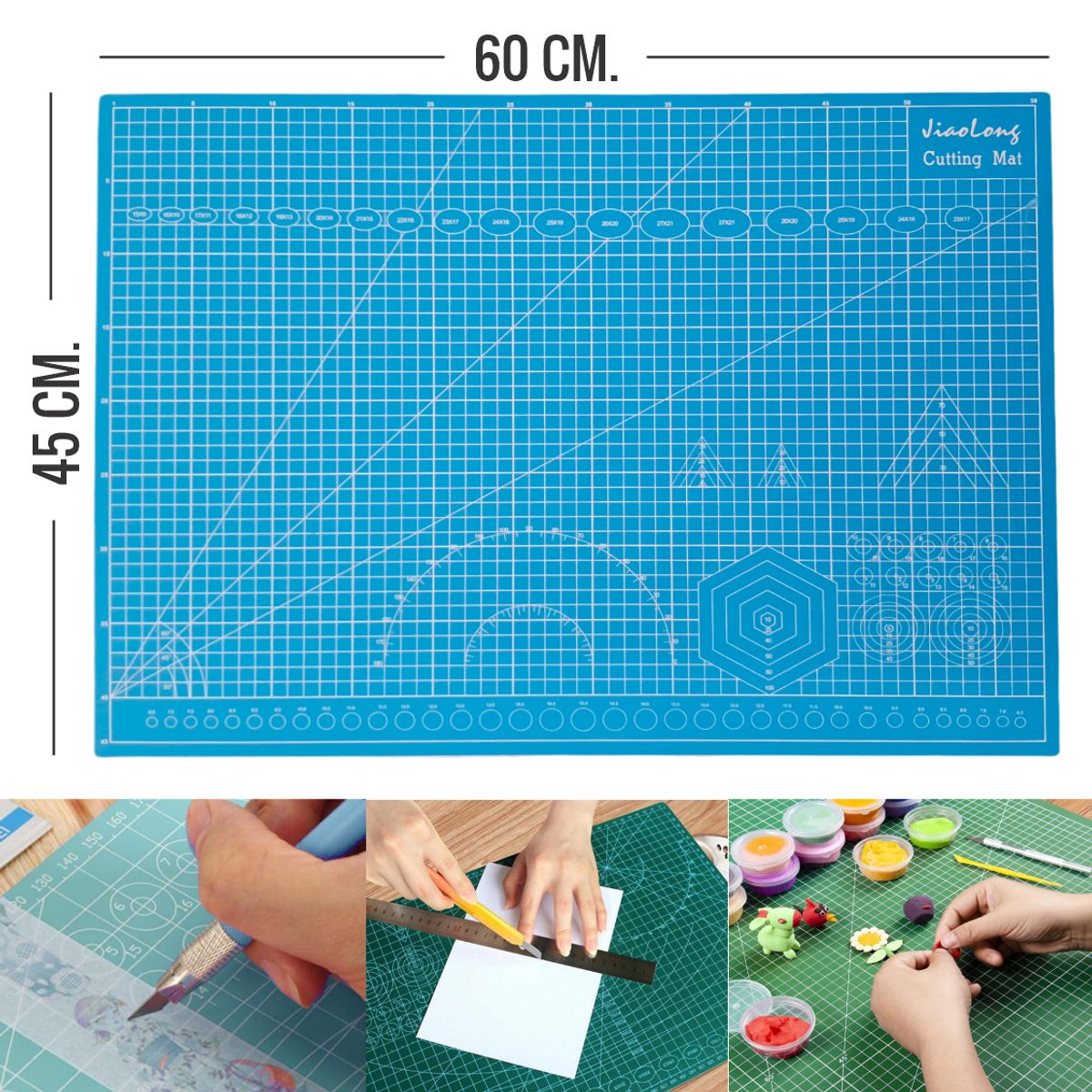GENERICO - Cutting Mat A2 Plancha de corte 60x45 cm autocurativa Celeste