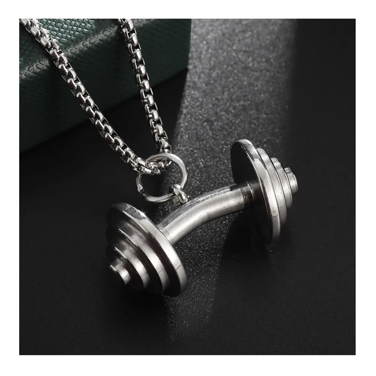 OEM - COLLAR HOMBRE MANCUERNA PESA GYM ACERO INOXIDABLE 316L