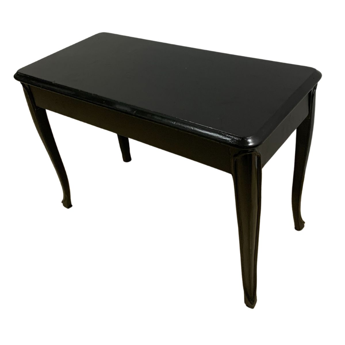 GENERICO - BANQUETA DE BASE DE MADERA COLOR NEGRO BRILLANTE