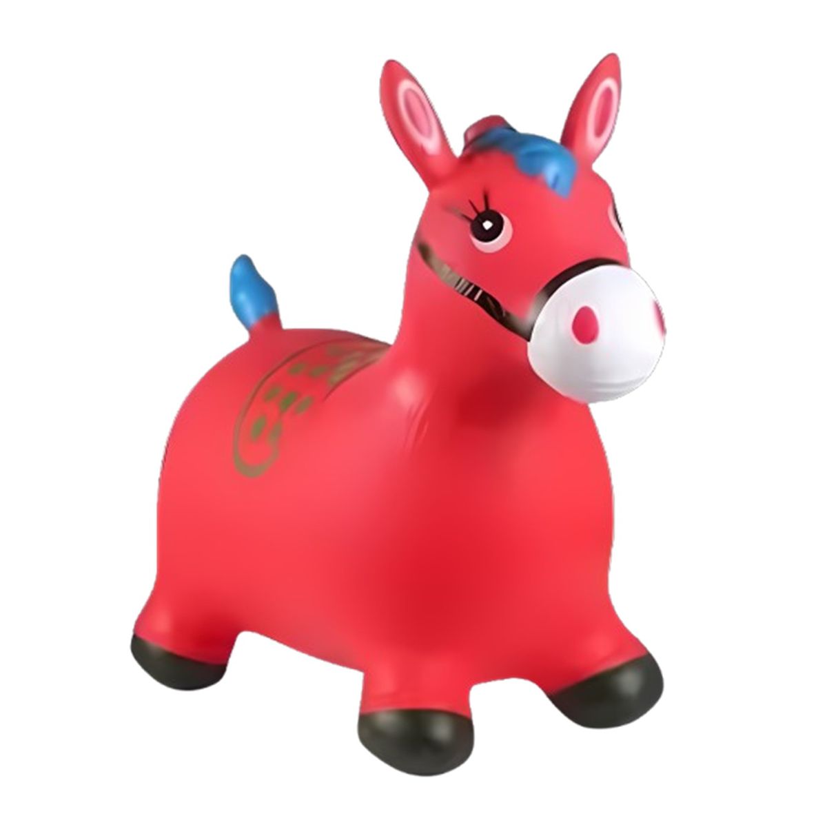 GENERICO - CABALLO SALTARIN INFLABLE PARA NIÑOS Y NIÑAS ROJO