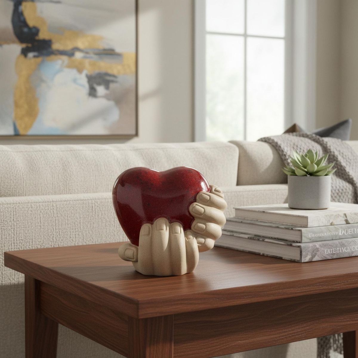 MAP DESIGN HOME - Adorno Corazon en Mano 13x10x12 cm