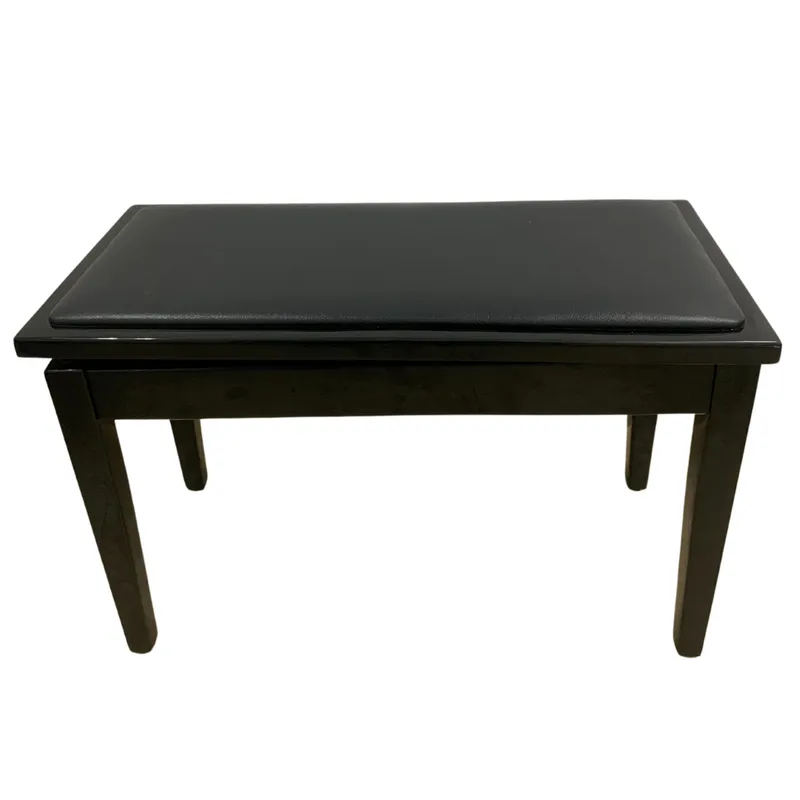 GENERICO - BANQUETA DE BASE DE MADERA COLOR NEGRO BRILLANTE