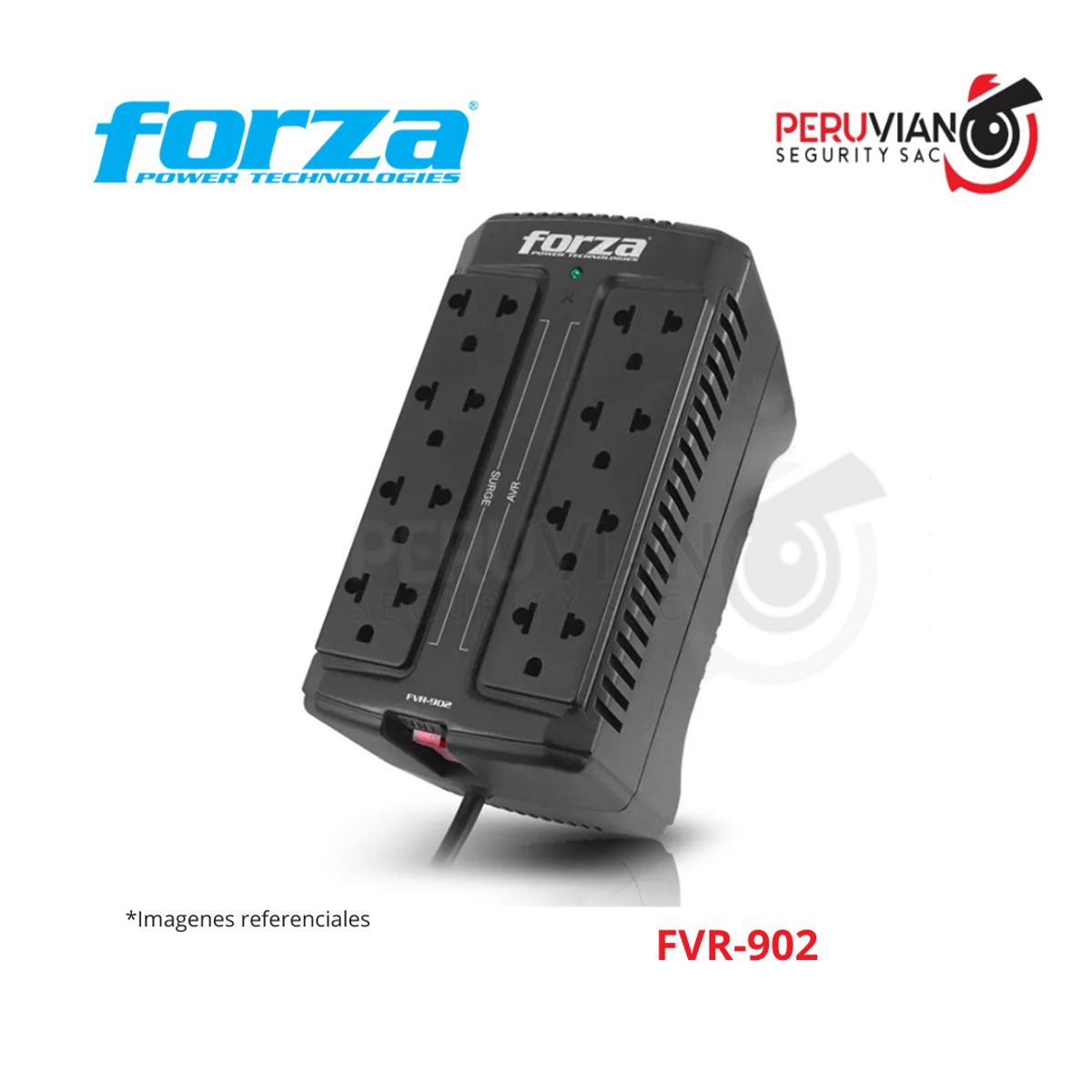 FORZA - ESTABILIZADOR FVR-902 450W FORZA 8 TOMAS
