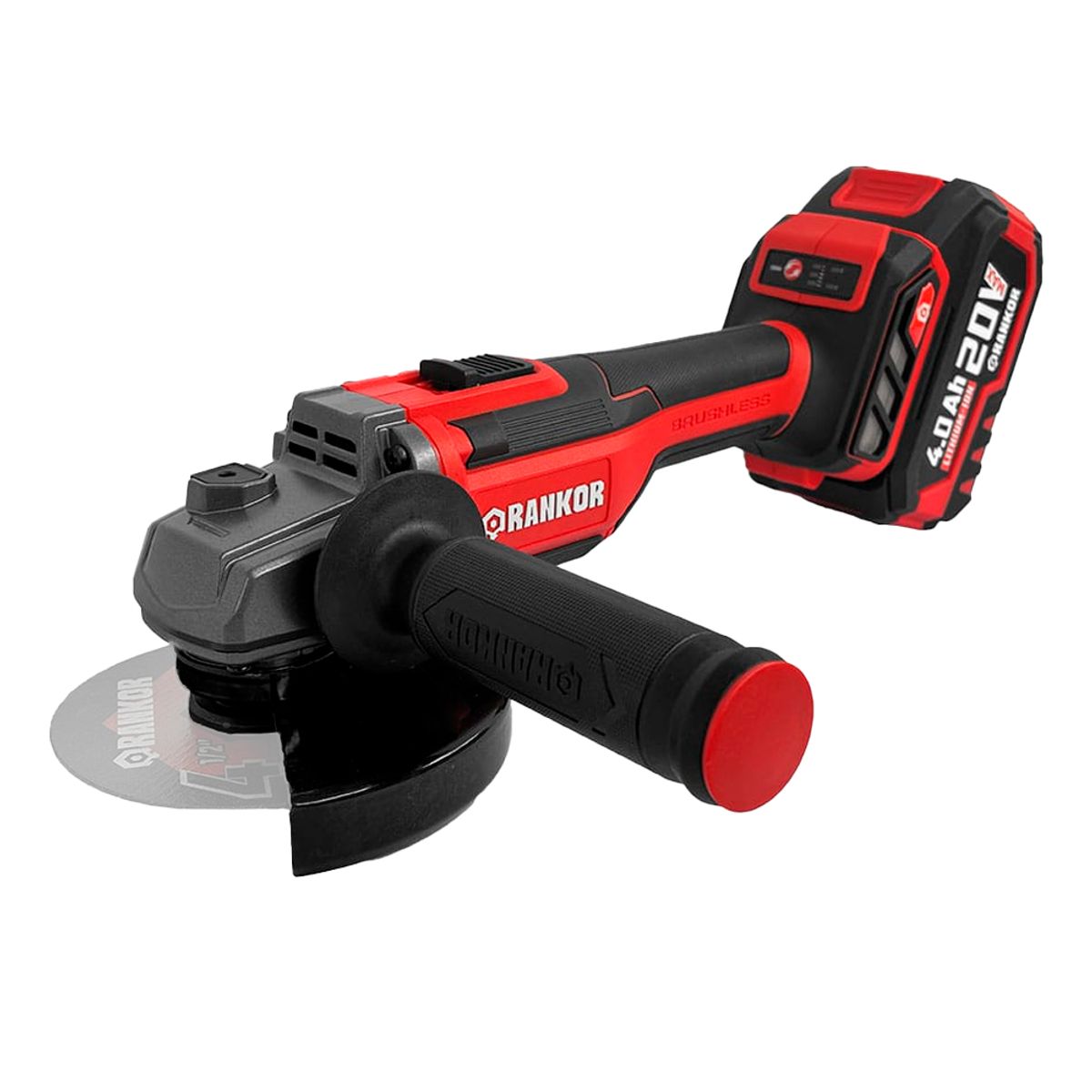 RANKOR - Amoladora Industrial Inalámbrica 5″ Rankor RLAG20001 20V 1Bat X 4Ah Brushless