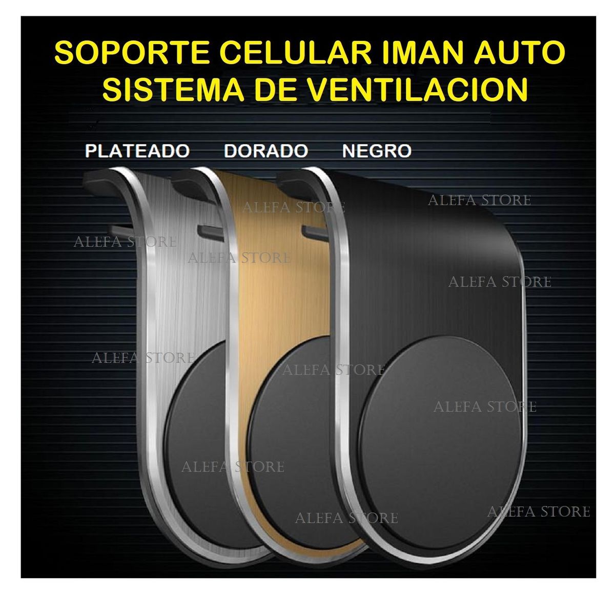 OEM - Soporte Celular Auto Iman Rejilla Aire Gira 360 Universal x SAN VALENTIN