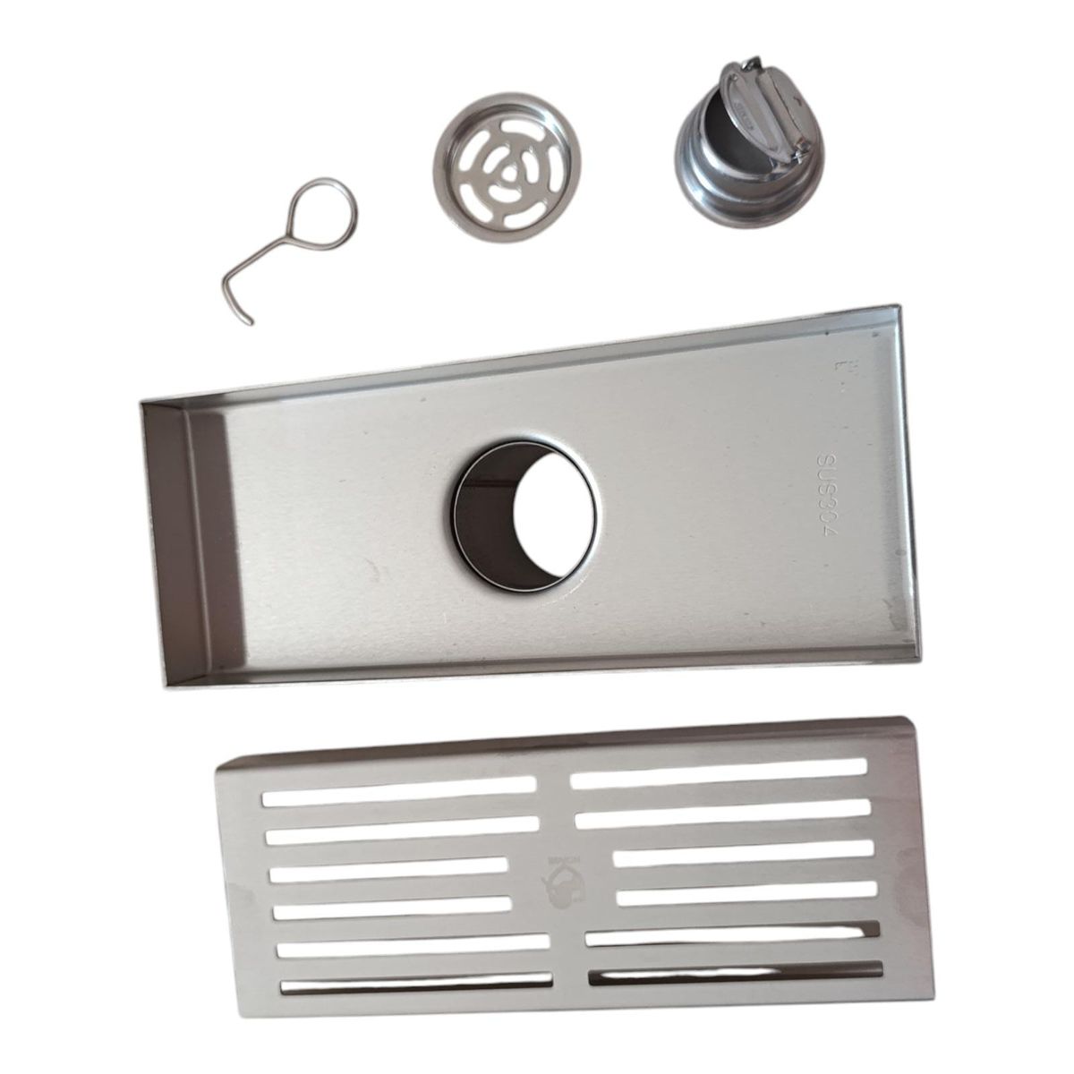 GENERICO - Desagüe Sumidero Rejilla Lineal 8x20cm Acero Inoxidable SUS 304