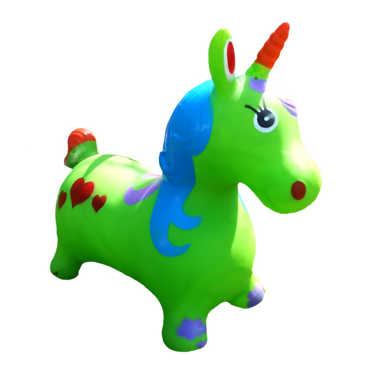 GENERICO - UNICORNIO SALTARIN INFLABLE PARA NIÑOS Y NIÑAS VERDE