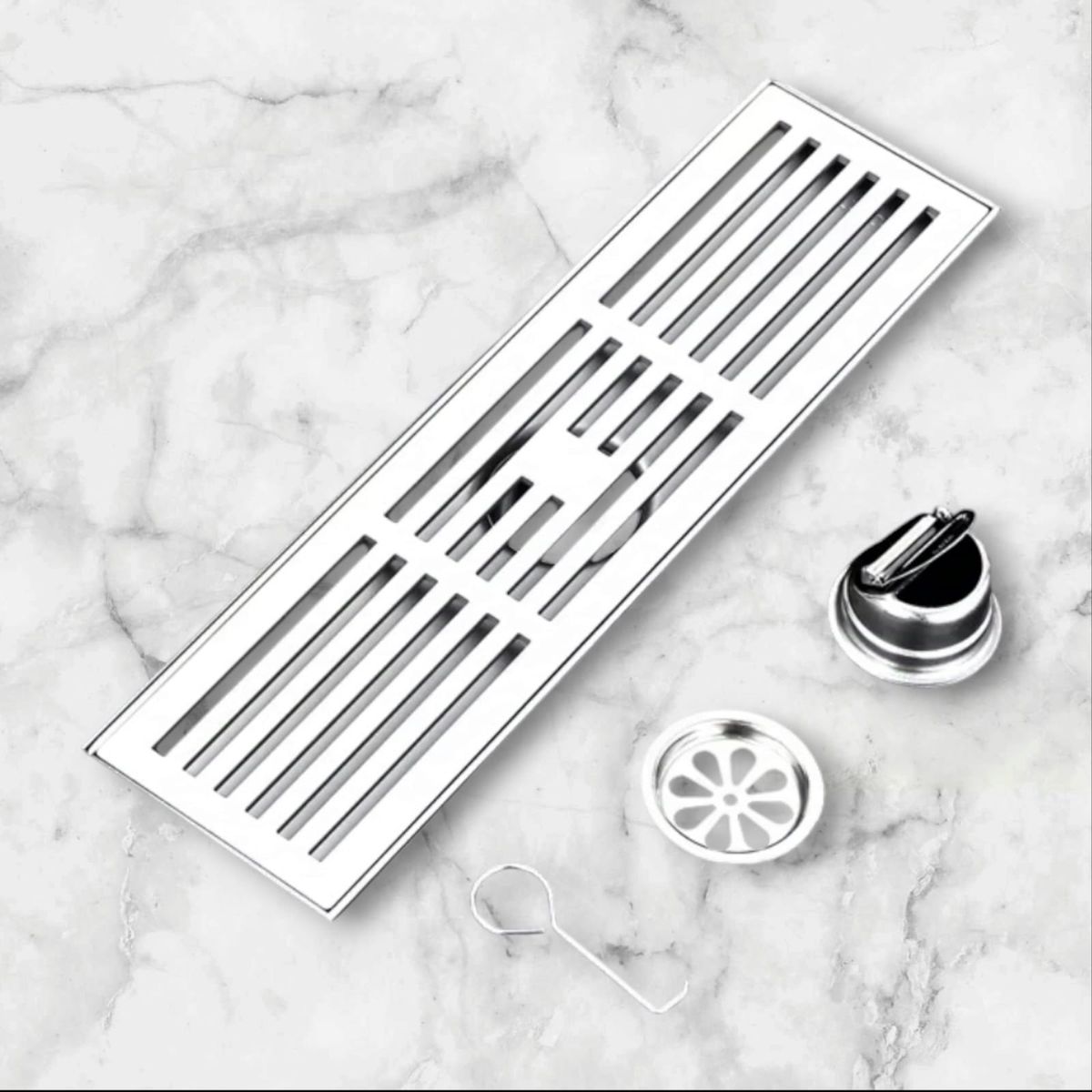 GENERICO - Desagüe Sumidero Rejilla Lineal 8x40cm Acero Inoxidable SUS 304