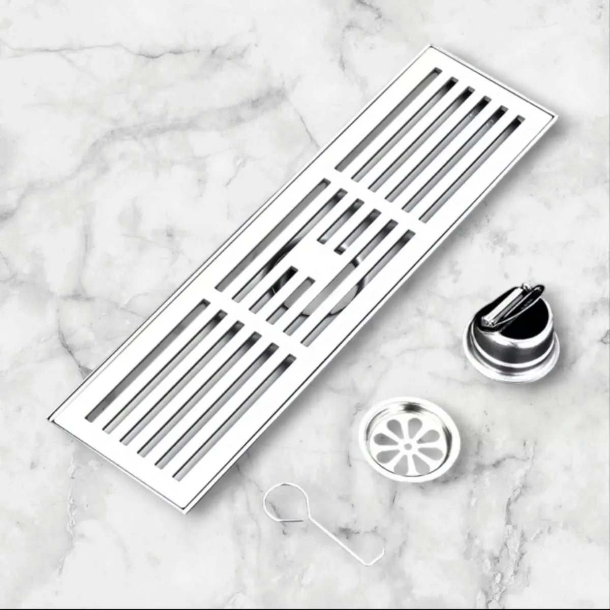 GENERICO - Desagüe Sumidero Rejilla Lineal 8x40cm Acero Inoxidable SUS 304