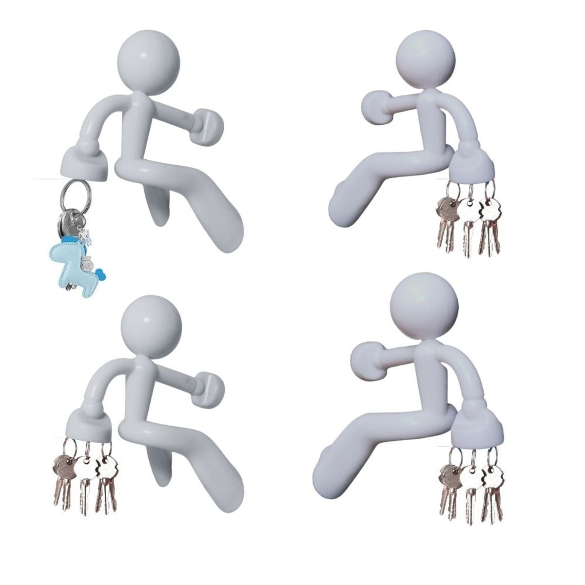 SHEEPBUSTER - Porta llave magnetico hombre colgando blanco