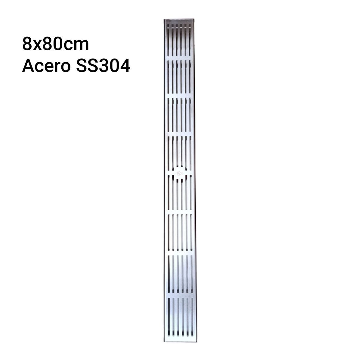 GENERICO - Desagüe Sumidero Rejilla Lineal 8x80cm Acero Inoxidable SUS 304