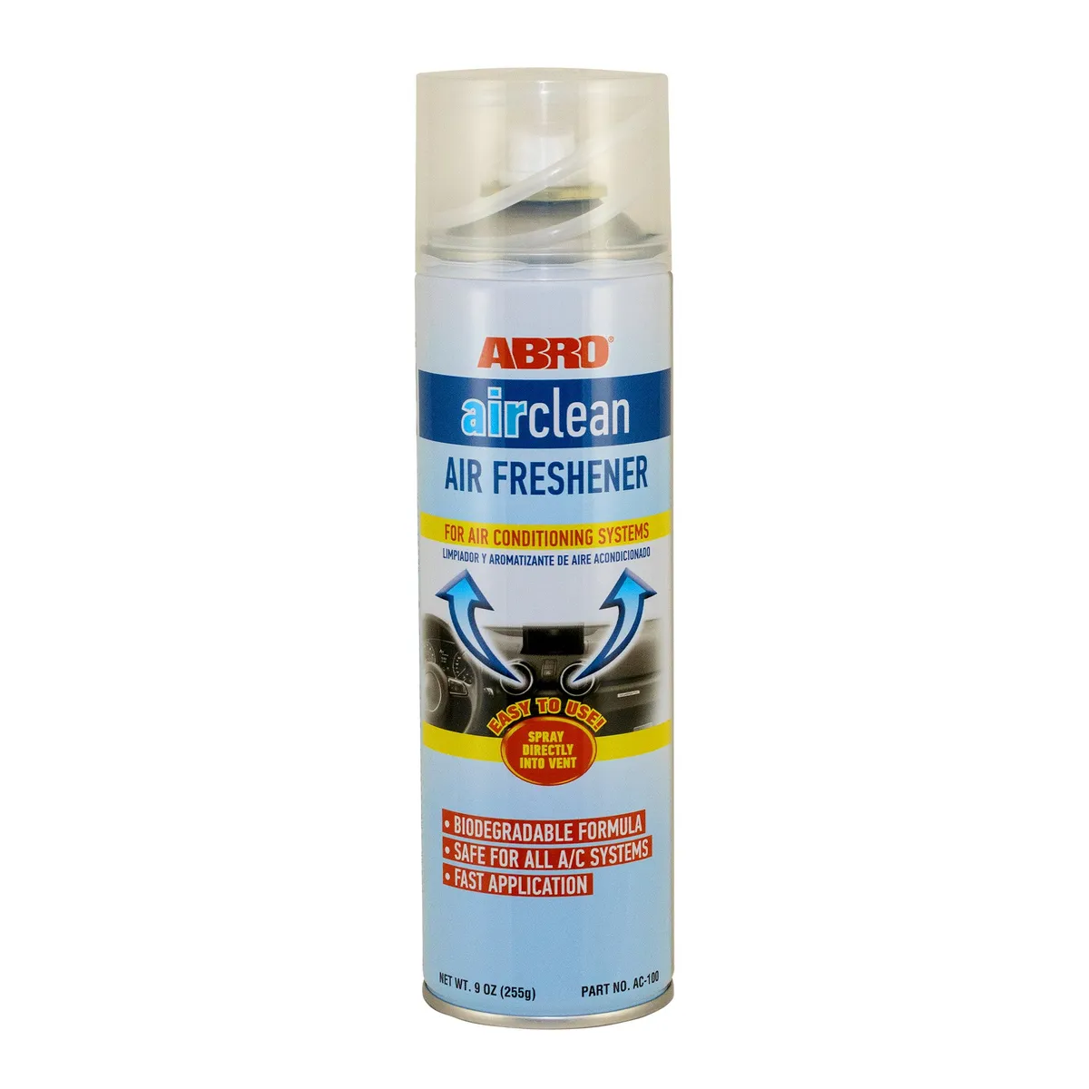 ABRO - Limpiador Desinfectante de Aire Acondicionado - 9 Oz/255gr