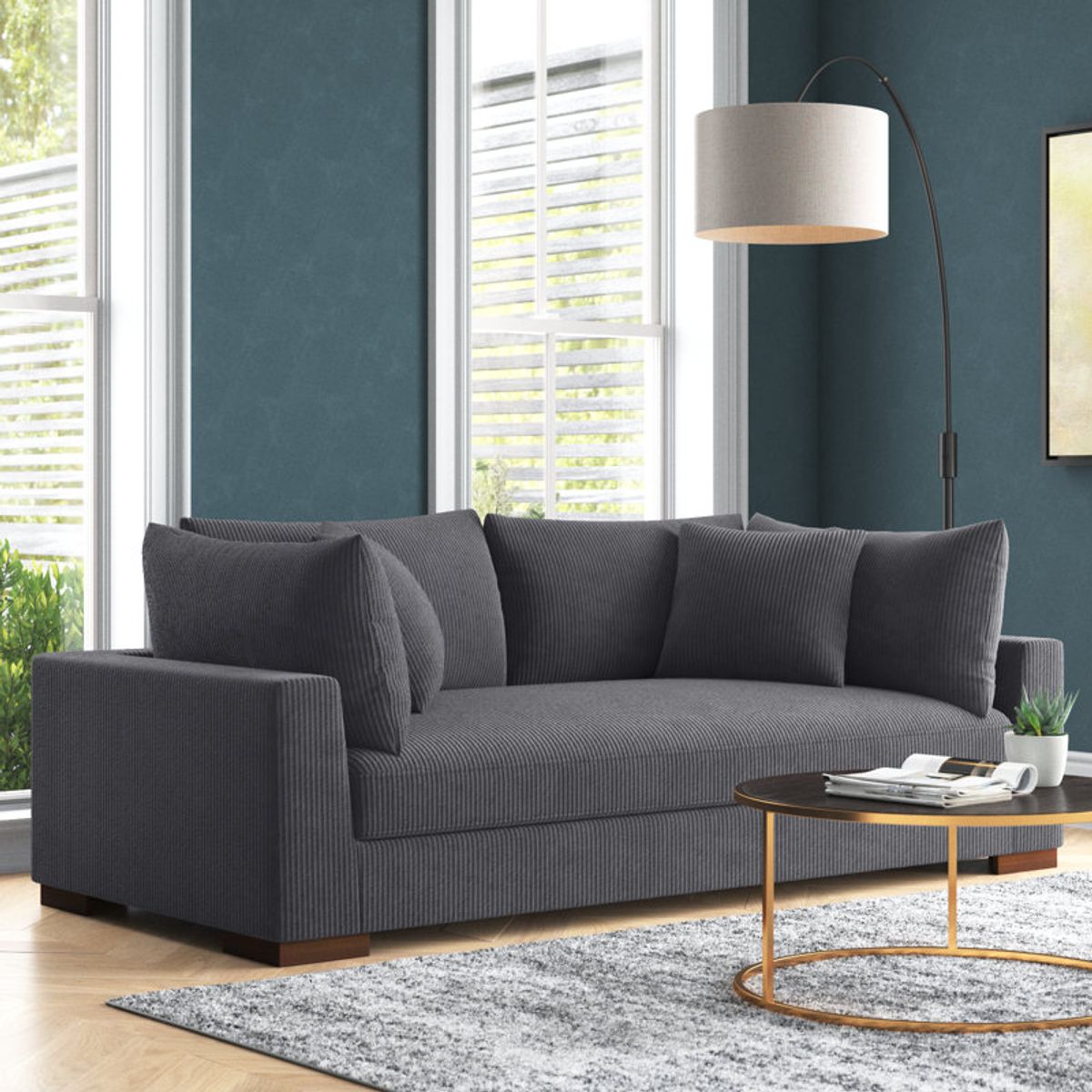 ARTSOFA - Sofá Capri Chenille Gris oscuro